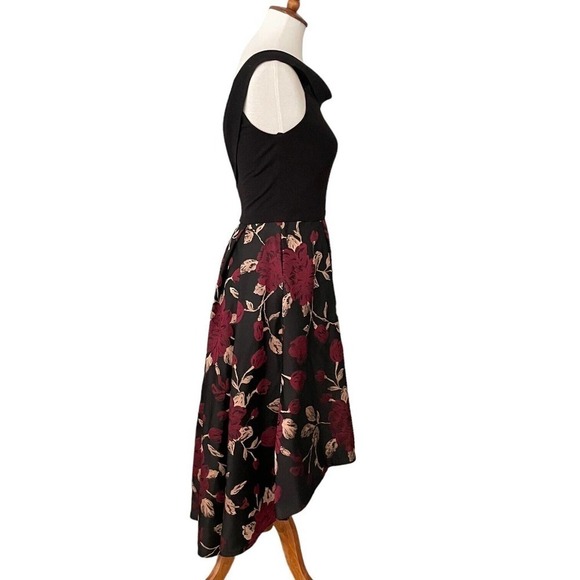 Hutch Black Off the Shoulder Floral Jacquard High Low Ball Gown Dress Size 2 - Picture 5 of 10